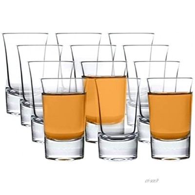 Lot de 12 verres à shot ronds transparents de 45 ml