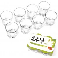 Lot de verres à shot de Soju coréen Également pour whisky tequila liqueur Passe au lave-vaisselle 50 ml 8 pièces