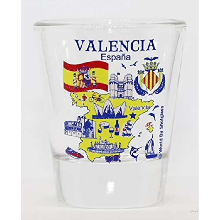 Valencia Spain Verre à shot Collection Great Spanish Cities