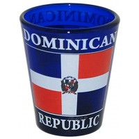 Verre à shot drapeau dominicain bleu cobalt