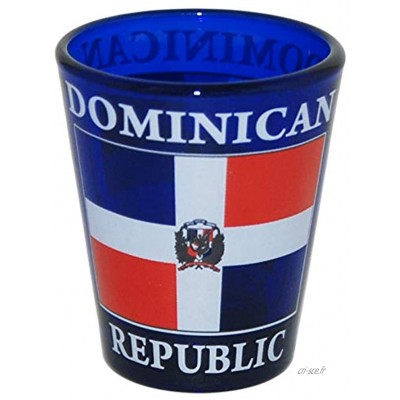 Verre à shot drapeau dominicain bleu cobalt