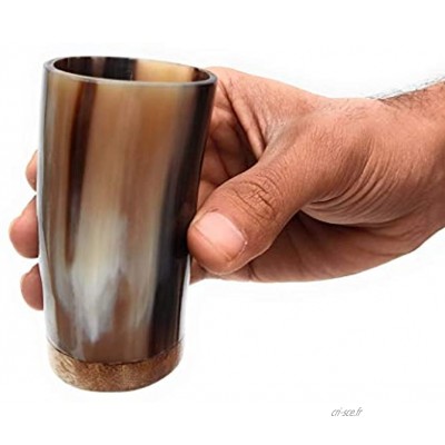 Verre à shot en forme de corne viking authentique fait à la main 7,6 cm