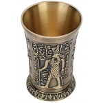 Verre à vin en métal Vintage Whisky Shot verre en relief à la main Mini tasse cadeau décoration ornements#1