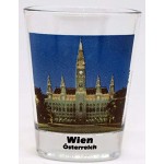 Vienna Wien Austria Rathaus City Hall Color Photo Shot Glass by World By Shotglass