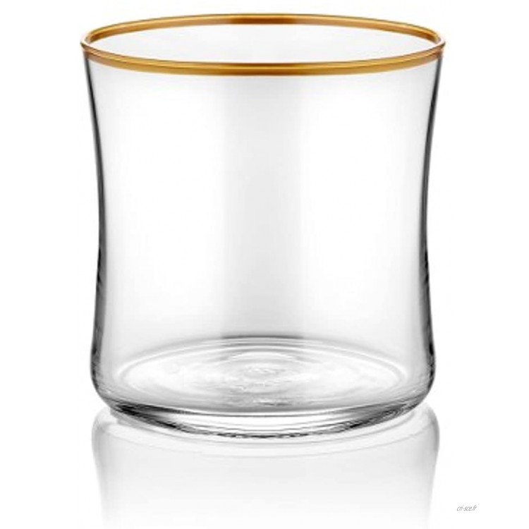 Koleksiyon Lot de 6 verres à eau transparents avec bord doré 250 ml