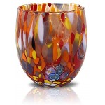 Lot de 6 verres à eau « Goto » en verre de Murano soufflé à la main Modèle « Classic » MIX