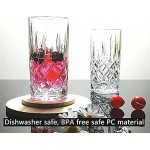 Lot de 6 verres à eau réutilisables en plastique Sans BPA 382,7 g Passe au lave-vaisselle Sans BPA