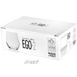 RCR Ego Gobelets à Eau Verre Transparent Confection de 6 Pièces 38,9 cl