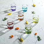 Unishop Lot de 6 verres à eau et à whisky colorés verres en verre multicolore passe au lave-vaisselle