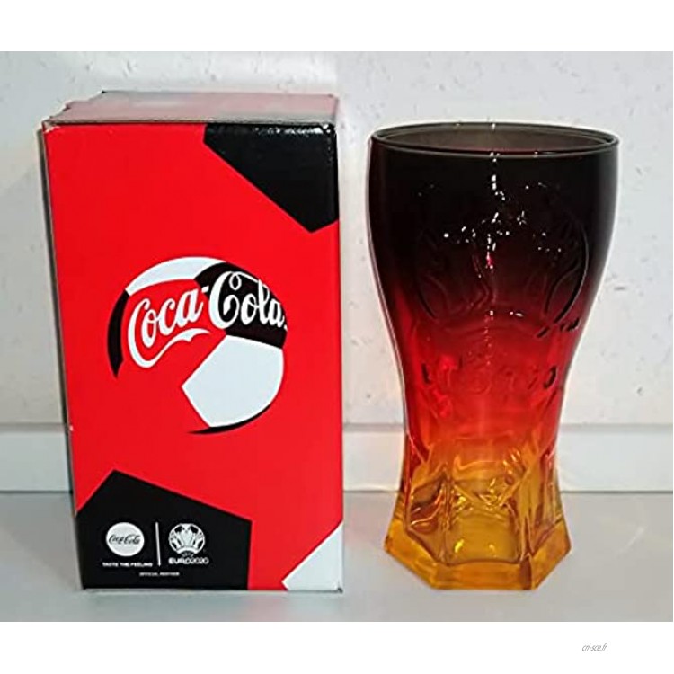 Verre de collection Coca-Cola Verre Édition limitée Noir Rouge Or MC Donald EM 2020 2021 Rofu Action Kik.