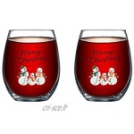 Verres à vin rouge Noël Bonhomme de neige verre a eau verres à vin verre whisky,verrine verrines en verre,vaisselle et arts de la table verre de table 2 verres